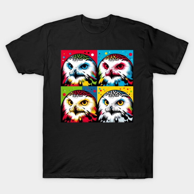 Snowy Owl Pop Art - Mystical Avian Fashion Statement T-Shirt by PawPopArt